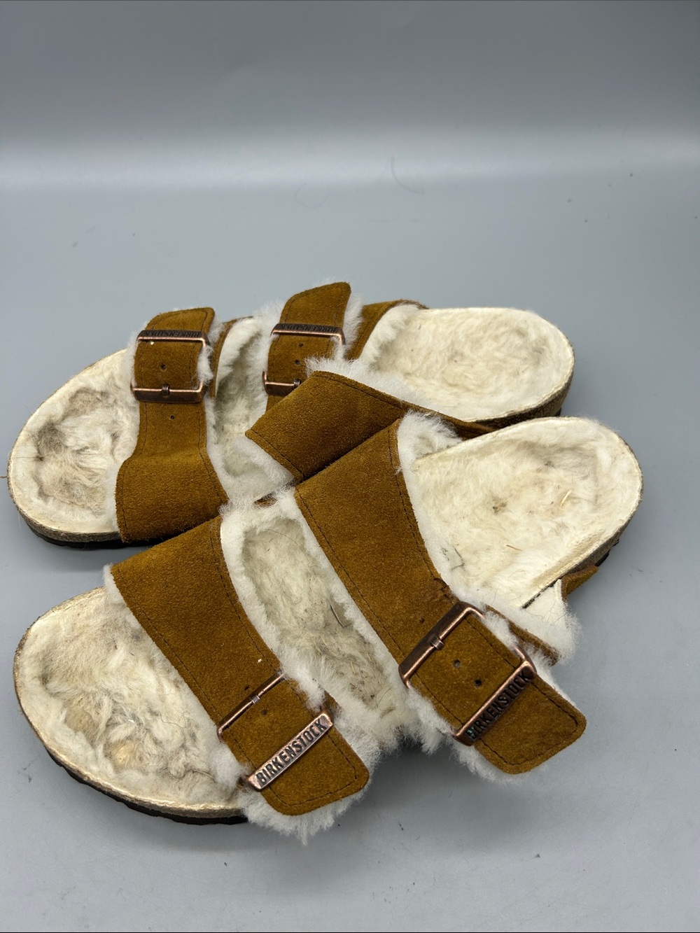 Birkenstock Arizona Shearling Sandals - Mink - Picture 4 of 7